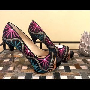 Inc’s Marissa Open-Toed Pump with Gold Heels 9.5M